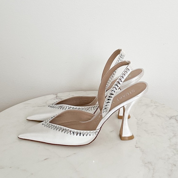 Stuart Weitzman Gemcut Xcurve Crystal Slingback 110mm Pump Size 6.5 - Picture 7 of 12